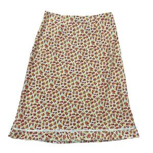 Express Vintage Cottagecore Red Yellow Floral Print Size 7-8